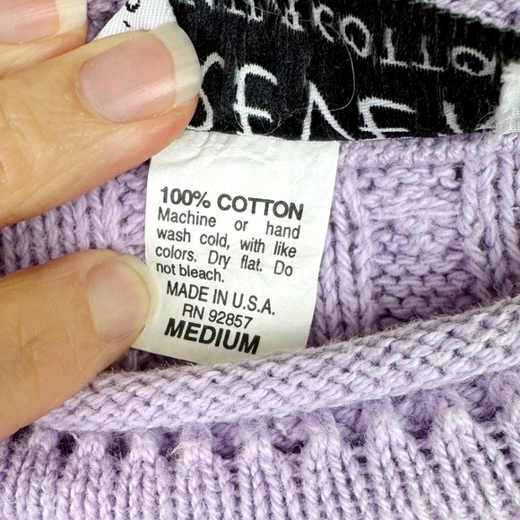Forever Vintage 90's Lavender Cable Knit Sweater - Picture 6 of 7